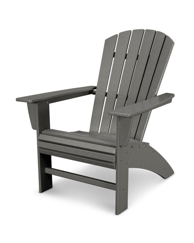 Polywood Nautical Curveback Adirondack Chair In Gray