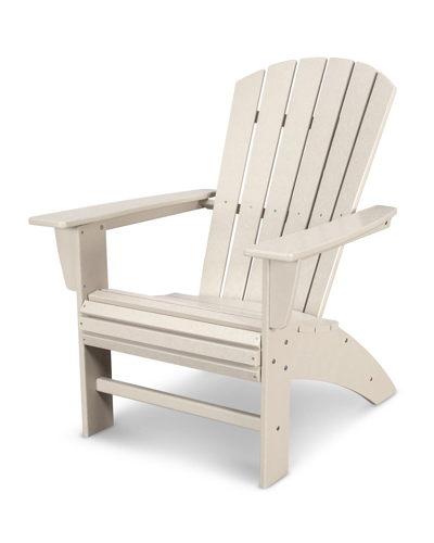 Polywood Nautical Curveback Adirondack Chair In Sand