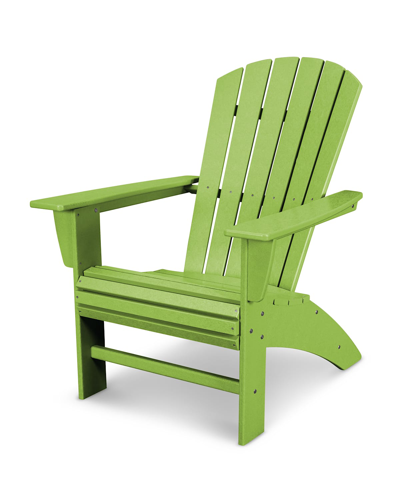 Polywood Nautical Curveback Adirondack Chair In Lime