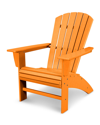 Polywood Nautical Curveback Adirondack Chair In Tangerine