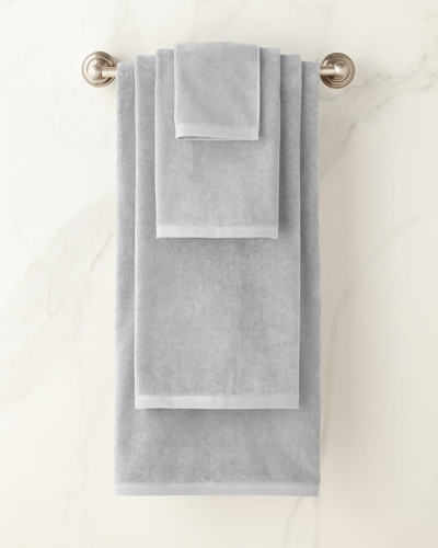 Sferra Diamond Weave Washcloth In Gray