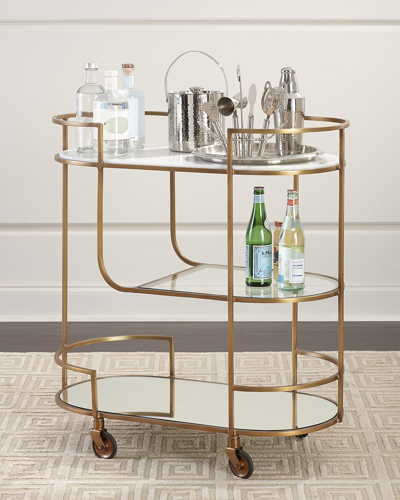 Arteriors Trainor Bar Cart In Brass