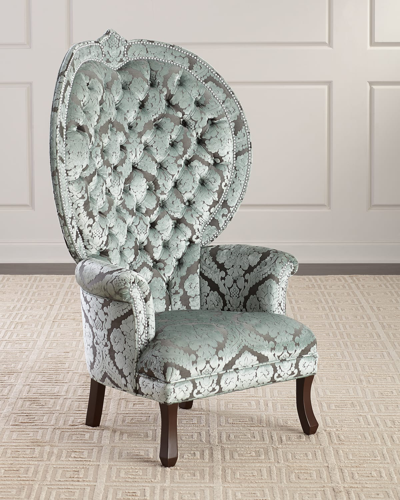 Haute House Bibi Wing Chair In Blue/green