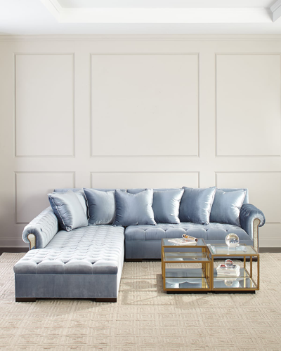 Haute House Divine Mirror Trim Sectional In Blue
