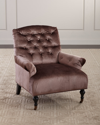Massoud Starleaf Tufted Rolling Chair In Mauve/amethyst