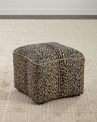 John-richard Collection Curved Ottoman In Leopard