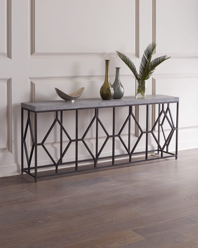 Hooker Furniture Bella Metal & Concrete Console Table In Gray