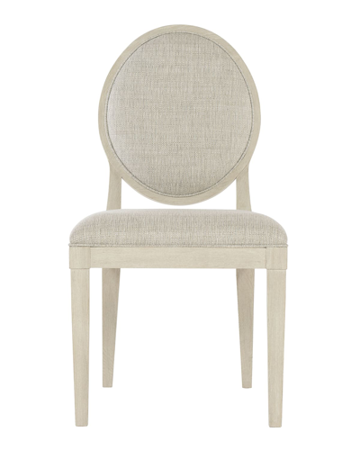 Bernhardt East Hampton Oval Back Side Chair In Cerused Linen