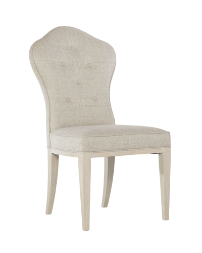 Bernhardt East Hampton Button Tufted Side Chair In Cerused Linen