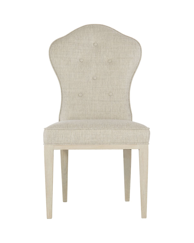 Bernhardt East Hampton Button Tufted Side Chairs, Set Of 2 In Cerused Linen