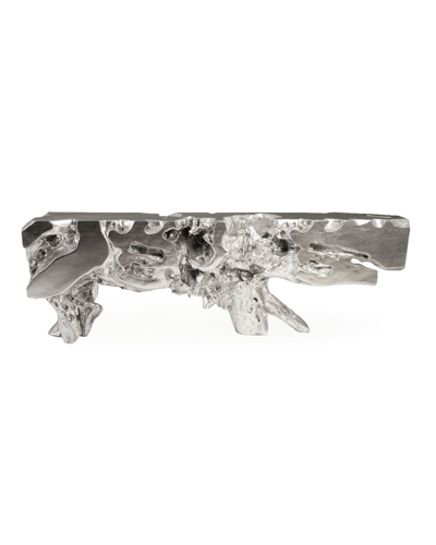 The Phillips Collection Large Freeform Silver Leaf Console Table