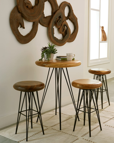 The Phillips Collection Smooth Bar Stool With Chamcha Wood Seat In Brown