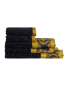 Versace Barocco 5-piece Towel Set In Black/gold