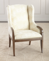 Massoud Gloria Wing Chair In Off White