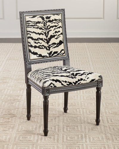 Massoud Arielle Dining Chair In White/black