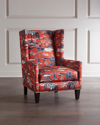 Massoud Claret Wing Chair In Red