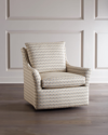 Massoud Watson Swivel Chair In Neutral