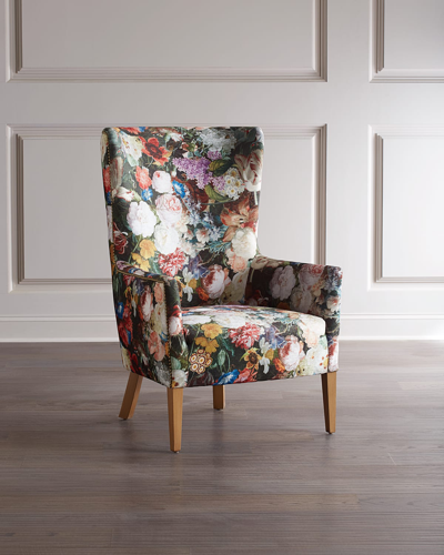 Massoud Flora Springs Wing Chair In Multi