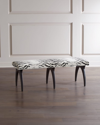 Massoud Emmanuelle Noir Finish Bench In Black/white