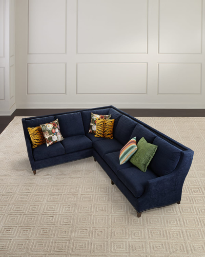 Massoud Kniles Left Side Sofa Sectional In Blue