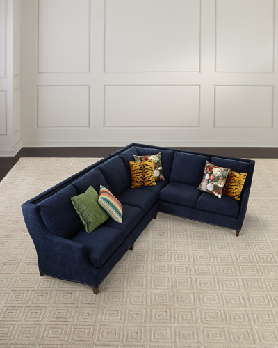 Massoud Kniles Right Side Sofa Sectional In Navy