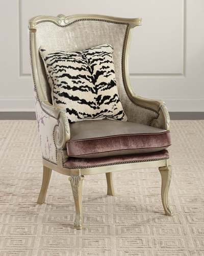 Massoud Stellan Wing Chair In Neutral