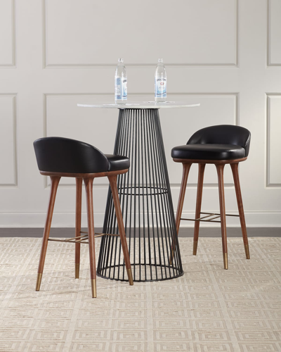 Arteriors Beaumont Leather Bar Stool In Black