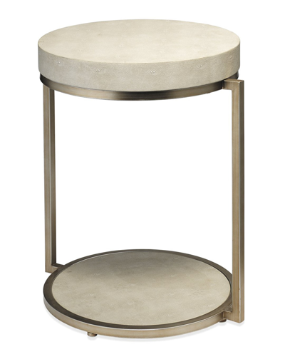 Jamie Young Chester Faux Shagreen Side Table In Ivory