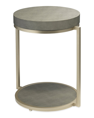 Jamie Young Chester Faux Shagreen Side Table In Dark Grey