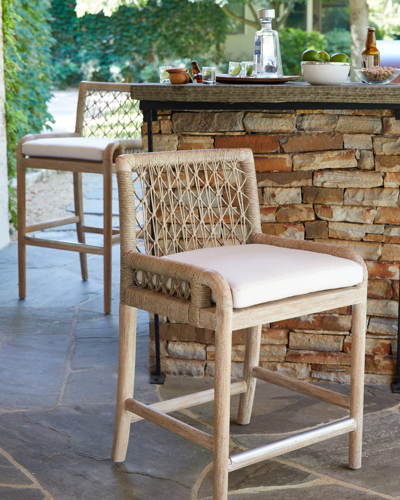 Palecek Montecito Outdoor Counter Stool In Neutral