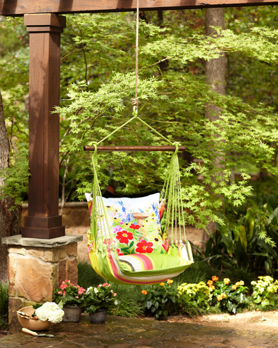 Magnolia Casual Fresh Lime Stripe Swing Chair In Multi