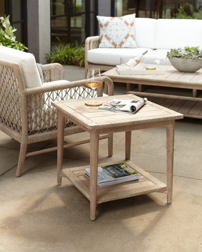 Palecek Montecito Outdoor Side Table In Neutral