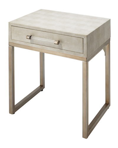 Jamie Young Kian Faux Shagreen Side Table In Ivory