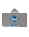 Boogie Baby Personalized Baby Shark Hooded Towel In Gray