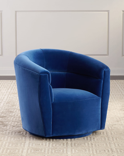 Haute House Gia Swivel Chair In Blue