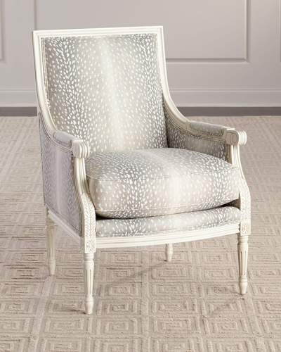 Massoud Glenwick Accent Chair In Linen