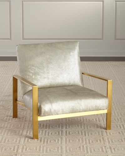 Massoud Pax Hair Hide Chair In Gold