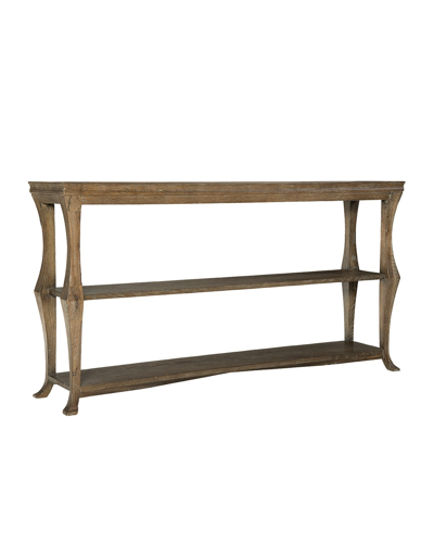 Bernhardt Rustic Patina Gallery Framed Console Table In Brown