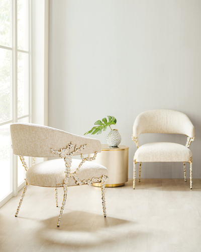 Caracole Glimmer Of Hope Accent Chair In Glimmering Brass