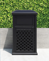 Hanamint Newport Indoor/outdoor Trash Receptacle With Liner In Black