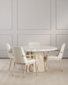 Palecek Camilla Fossilized Clam Dining Table In Warm Cream