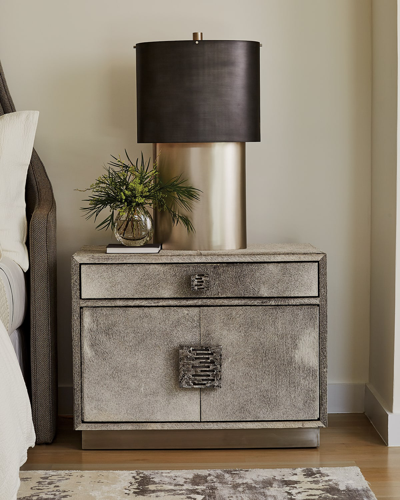 Global Views Metro Hair-on-hide Nightstand In Gray