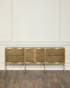 Global Views Crinkle Bronze Floating Console In Brass