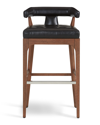 Global Views Moderno Leather Bar Stool In Black