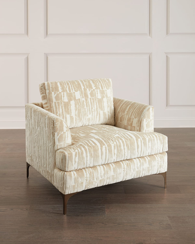 Massoud Gentilly Accent Chair In White/beige