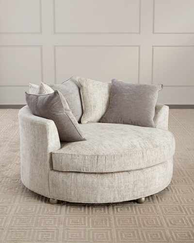 Old Hickory Tannery Bethany Round Chaise In Gray