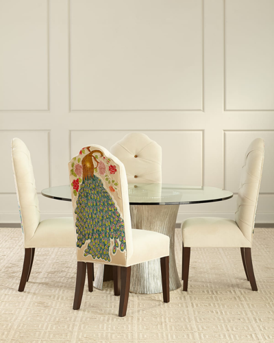 Haute House Machiato Peacock Dining Chair In White