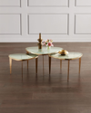 Interlude Home Trio Of Jan Bunching Coffee Tables In Champagne Brass