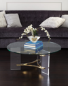 Interlude Home Tamara Acrylic Coffee Table In Clear, Brass