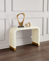 Interlude Home Beacon Console Table In Cream/brass